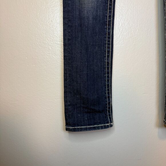 Miss Me Women's Straight Embellished Low Rise Y2K Blue Denim Jeans Size 26 - Picture 11 of 12